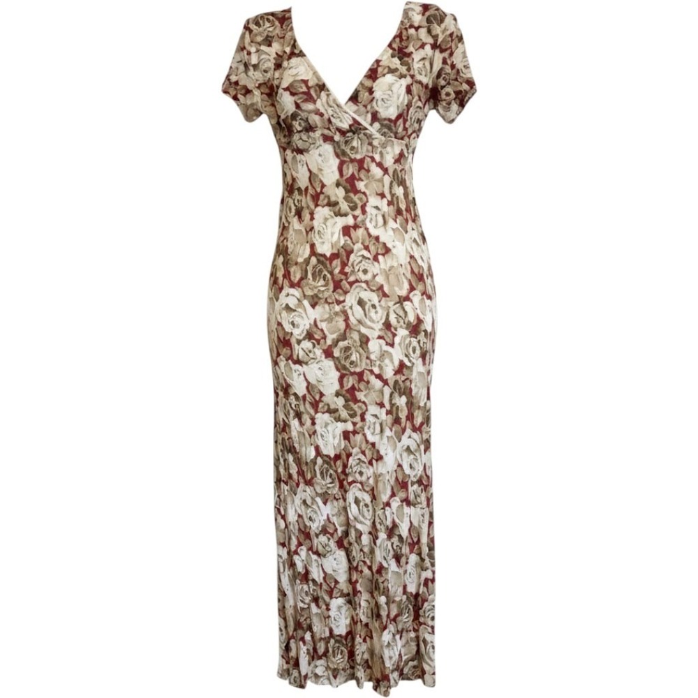 Johnny Was Collection RARE Floral Maxi Dress V-Neck Short Sleeve Vintage Small
